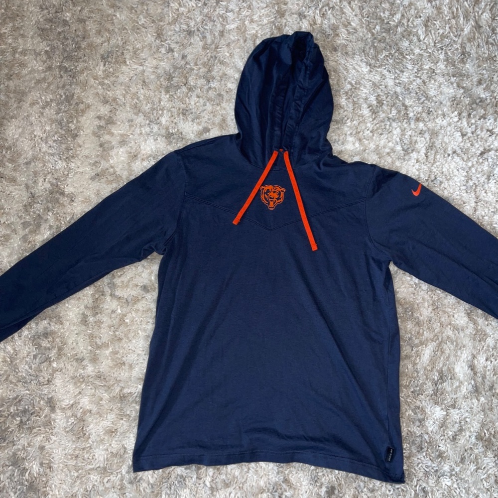 Men's Chicago Bears Nike Navy Sideline Performance Hoodie Tri-Blend Long Sleeve